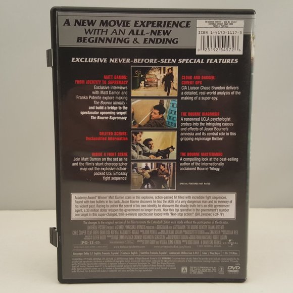 THE BOURNE IDENTITY DVD Widescreen 2007 USED - Picture 3 of 9